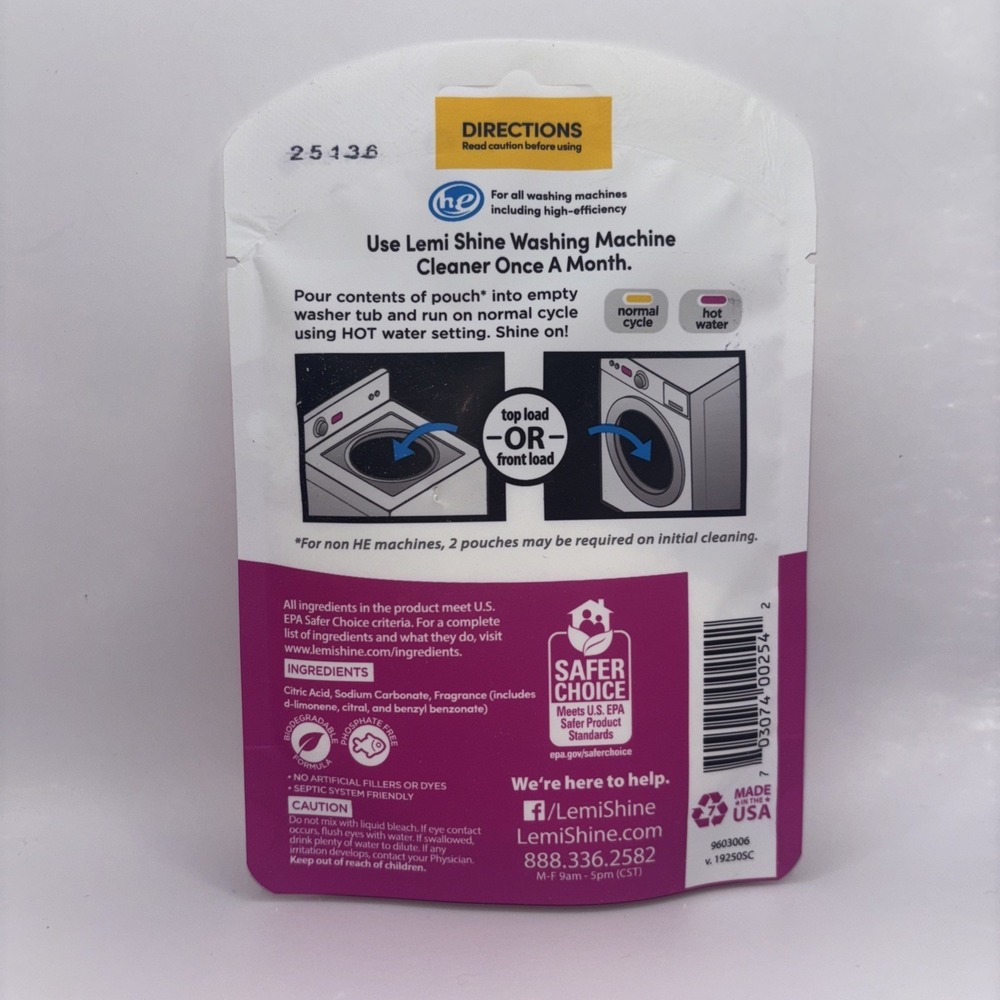 Lemi Shine Washing Machine Cleaner, Restore Performance, Biodegradable - Picture 2 of 2